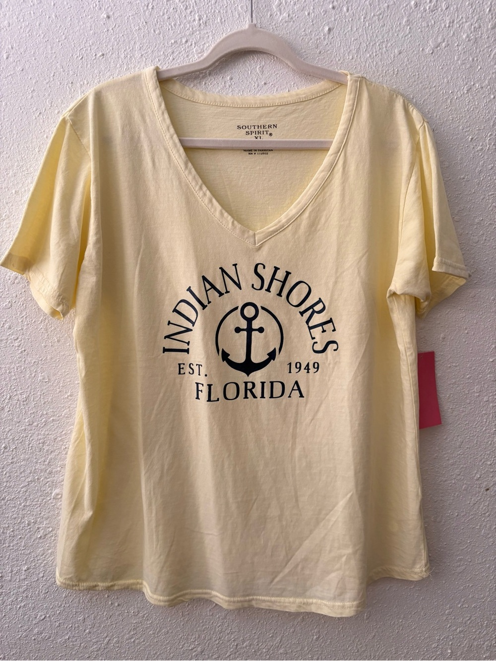 Southern Spirit Indian Shores Florida Anchor V-Neck Tee XL nwt